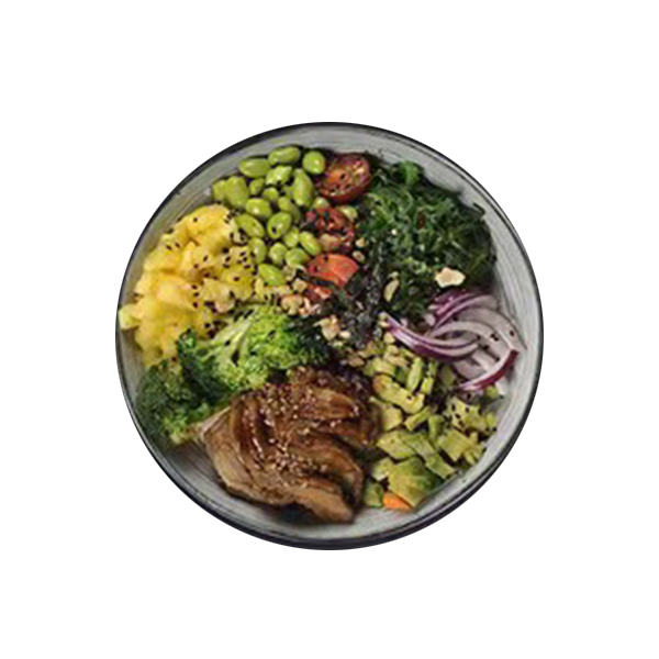 Poke de pollo teriyaki